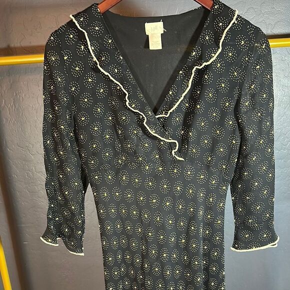 J. Jill Black and White V-Neck Gown with Sailor Collar - Picture 3 of 5